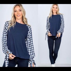 October Love Navy Blue Blouse Women’s Top